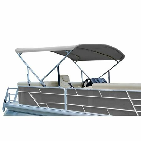 EEVELLE 4 Bow Pontoon Bimini Top with Hardware 96in LONG, 54in HIGH, Fits 97in-103in Charcoal SSE-544B103-CHG